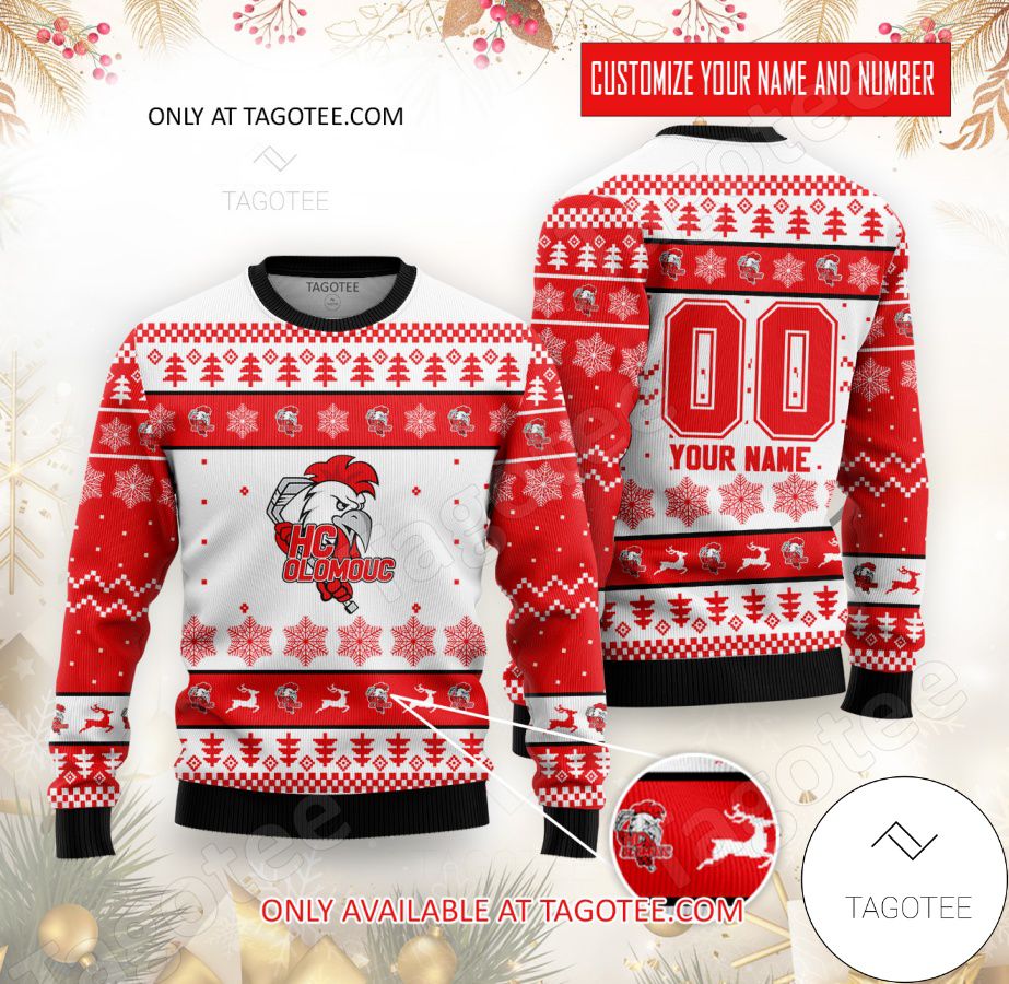 HC Olomouc Hockey Custom Ugly Christmas Sweater - EmonShop