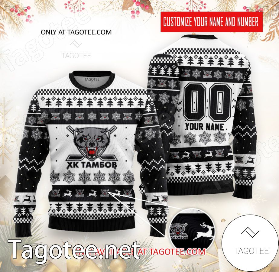 HC Tambov Hockey Custom Ugly Christmas Sweater - BiShop
