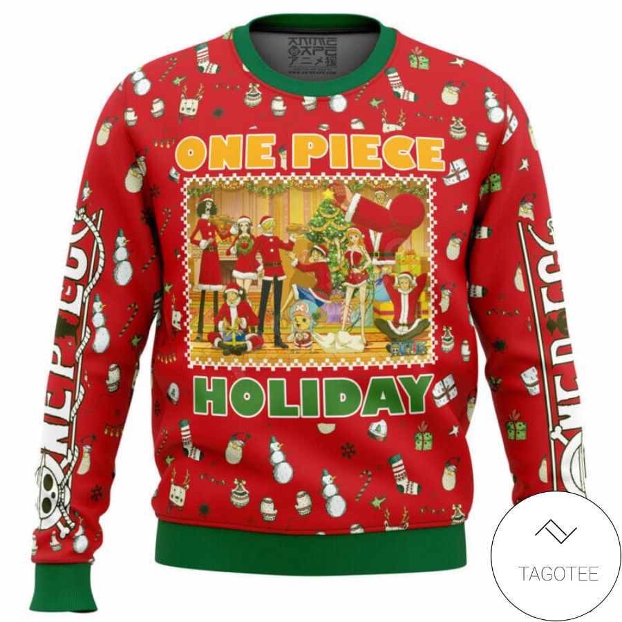 Straw Hat Pirates Ugly Christmas Sweater Custom Anime One Piece Xmas Gifts  - Giftngon Shop