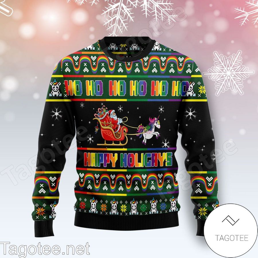 Happy Holigays LGBTQ+ Xmas Ugly Christmas Sweater