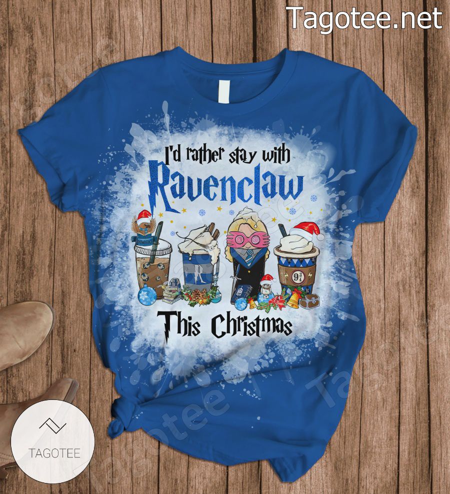 Harry Potter I'd Rather Stay With Ravenclaw This Christmas Pajamas Set b