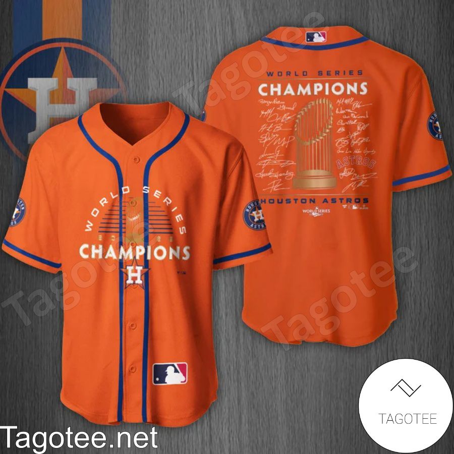 Houston Astros World Series Champions 2022 Team Signatures Orange