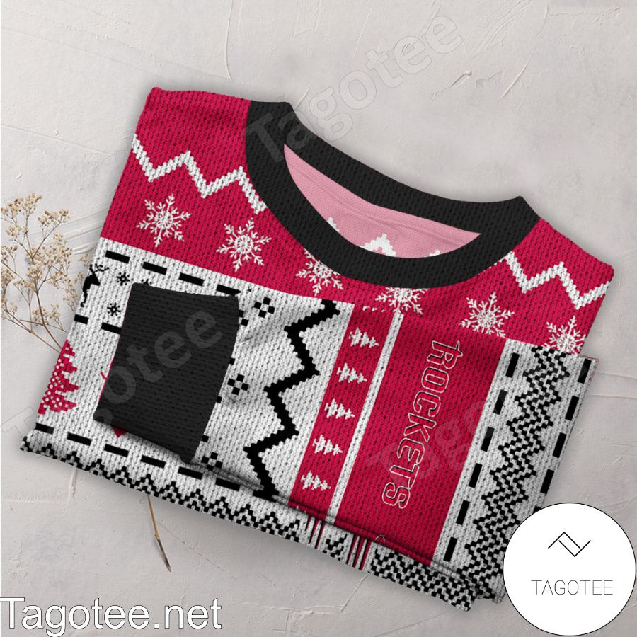 Houston Rockets NBA Basketball Knit Pattern Ugly Christmas Sweater - Tagotee