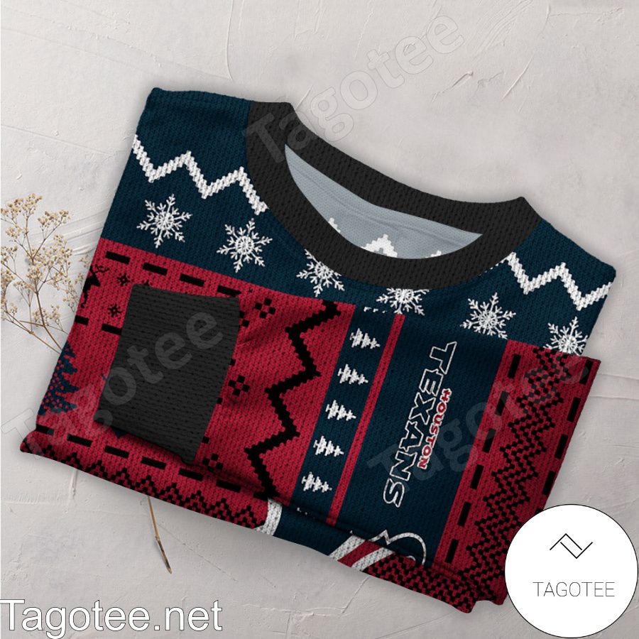 Houston Texans Football Team Logo Custom Name Christmas Gift All Over Print  Ugly Christmas Sweater