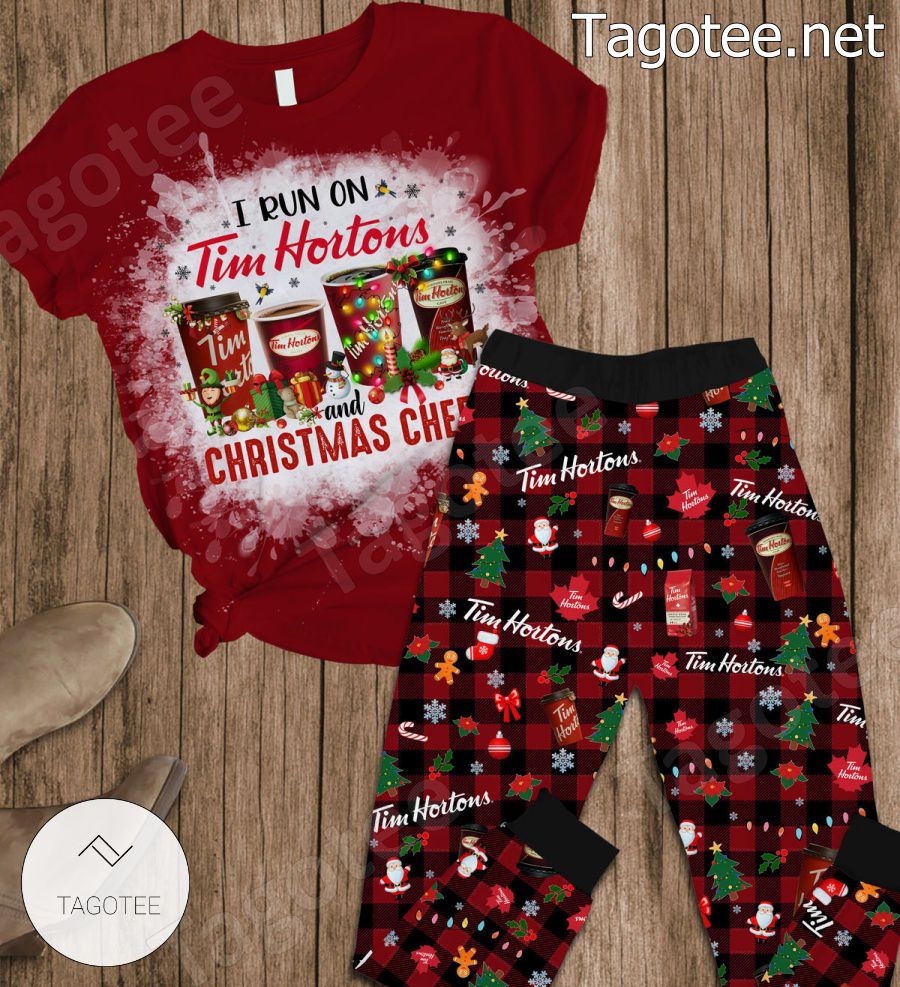 I Run On Tim Hortons And Christmas Cheer Pajamas Set