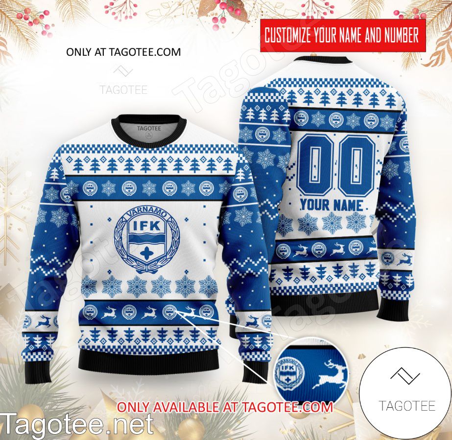 IFK Varnamo Custom Ugly Christmas Sweater - BiShop