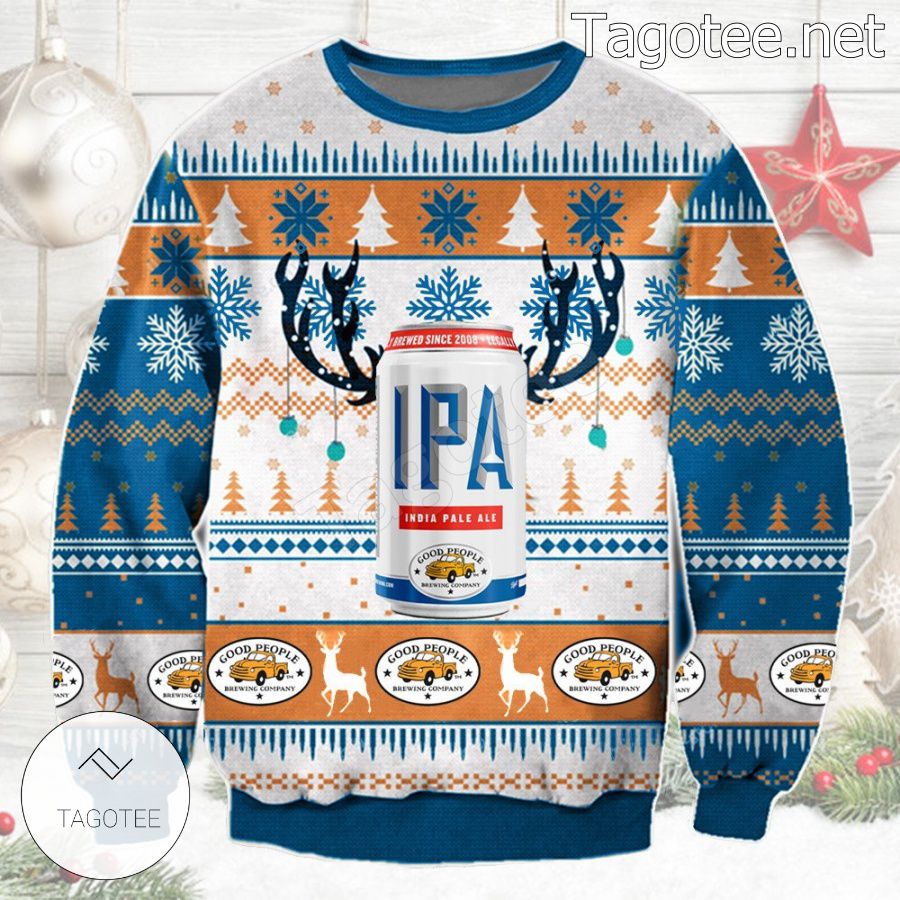 IPA Good People Brewing Reindeer Version Holiday Ugly Christmas Sweater