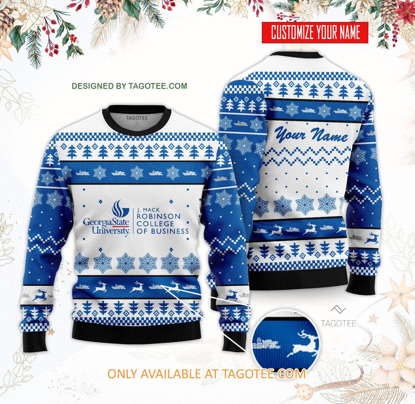 J. Mack Robinson College of Business Custom Ugly Christmas Sweater - BiShop