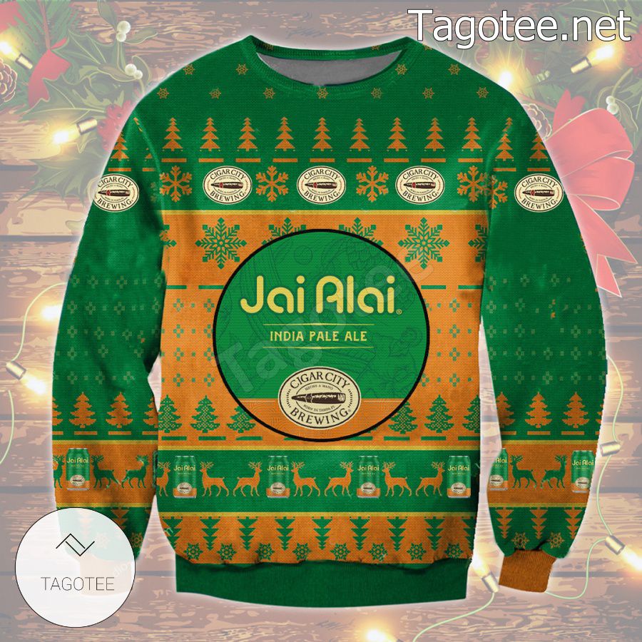 Jai Alai Beer India Pale Ale Cigar City Brewing Holiday Ugly Christmas Sweater