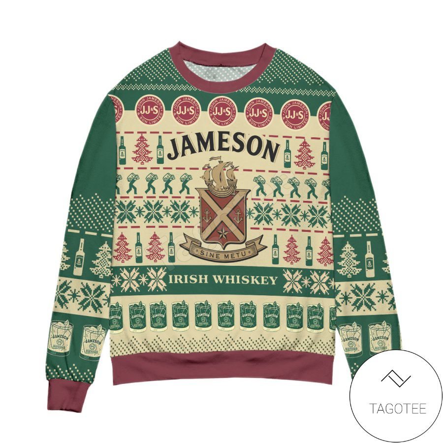 Jameson Irish Whiskey Snowflake Pattern Xmas Ugly Christmas Sweater ...