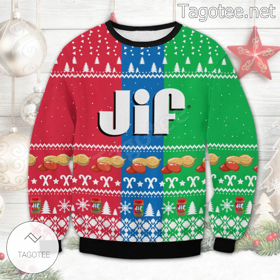 Jif Peanut Butter Holiday Ugly Christmas Sweater - Tagotee