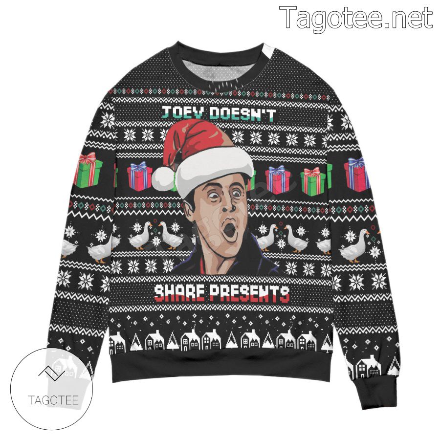 Joey Doesn't Share Present Friends Holiday Ugly Christmas Sweater
