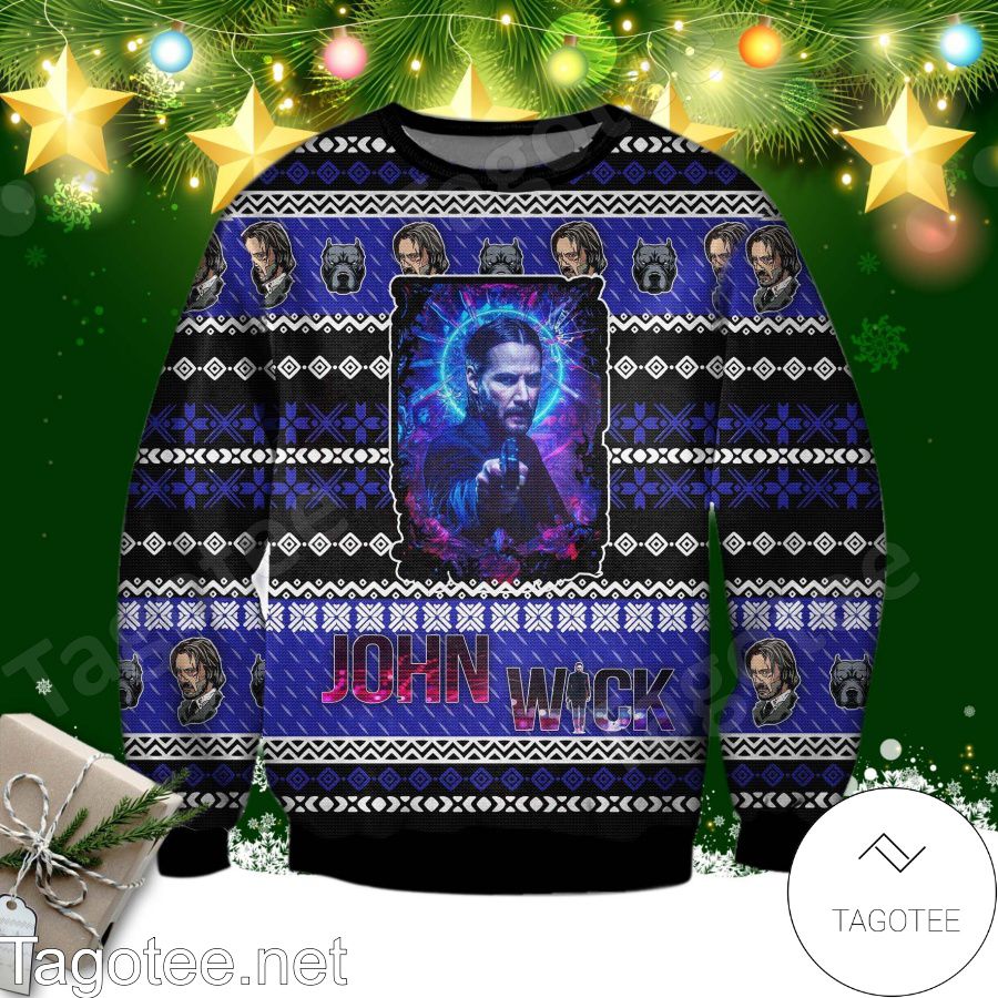 John Wick And His Dog Ugly Christmas Sweater