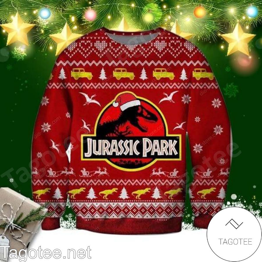 Jurassic Park Logo Kersttrui - Meerkleurige Christmas Jumper, Officieel Gelicentieerd Fan Merch