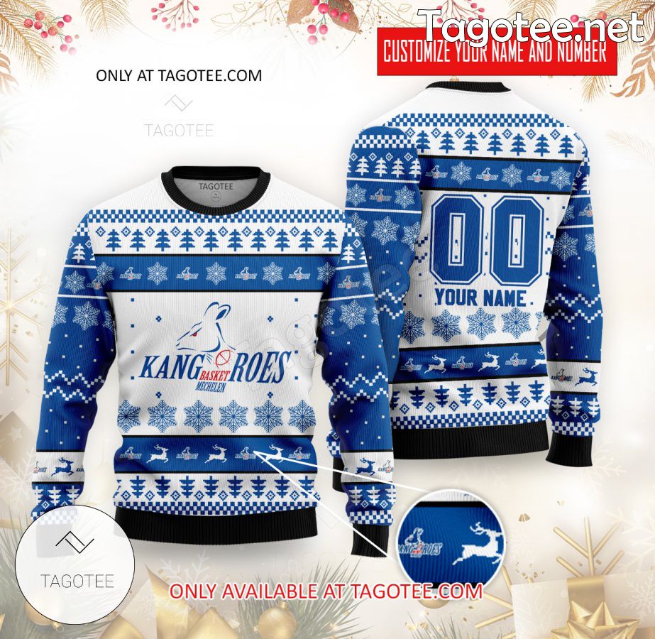 Kangoeroes Basket Mechelen Custom Ugly Christmas Sweater - EmonShop