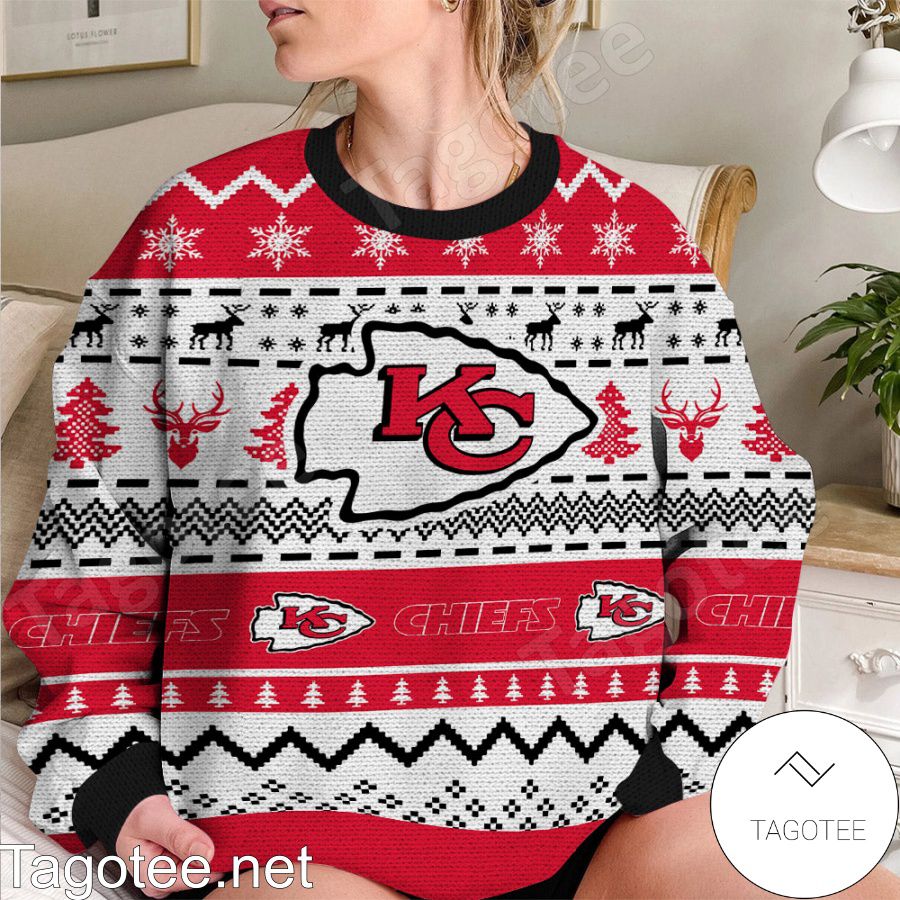 Kansas City Chiefs Christmas Skull Santa Ugly Christmas Sweater