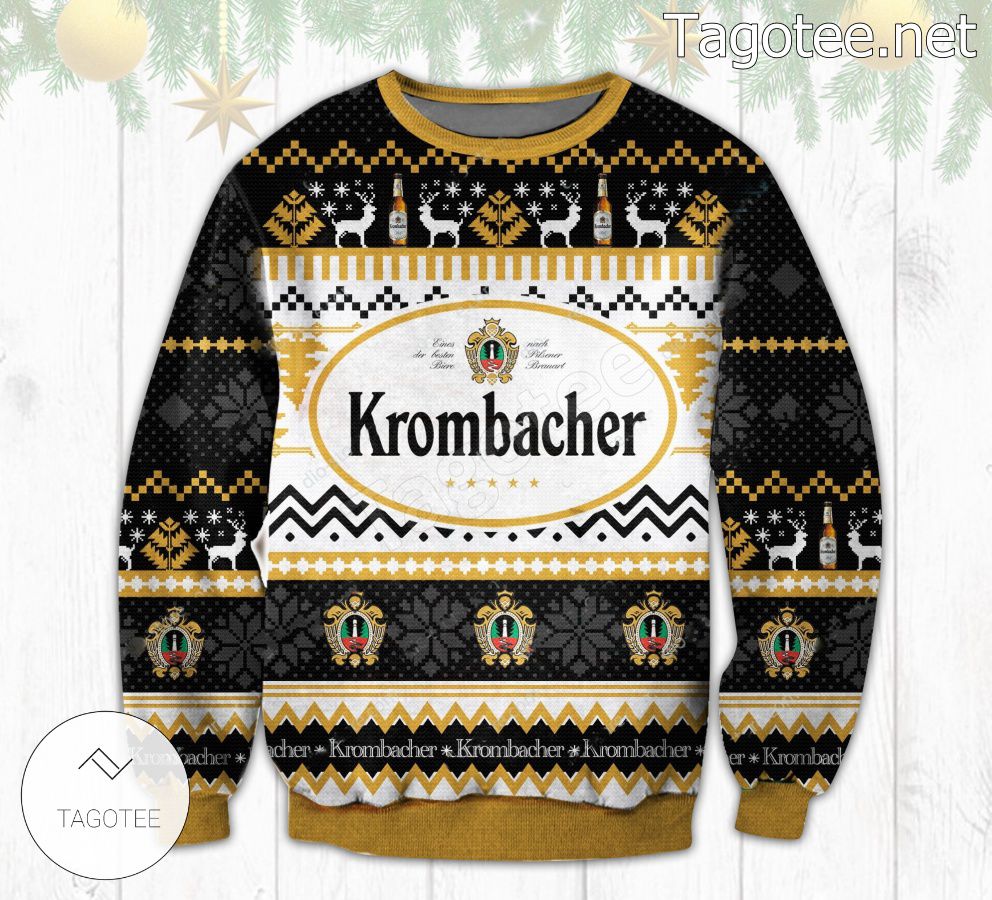 Krombacher Pils Beer Snowflake Holiday Ugly Christmas Sweater