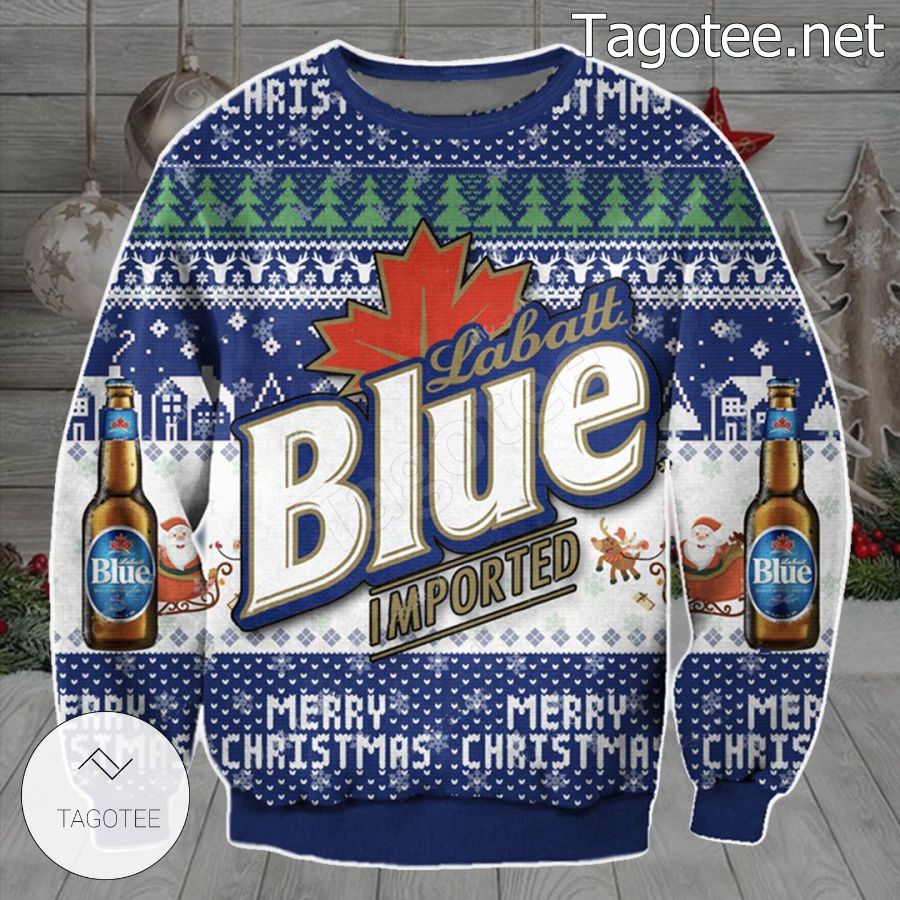 Labatt Blue Imported Merry Christmas Holiday Ugly Christmas Sweater