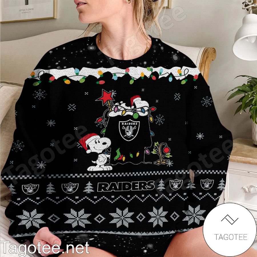 Las Vegas Raiders Christmas Pattern Ugly Christmas Sweater For Men And Women