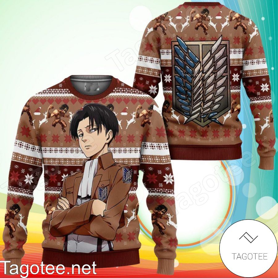 Levi Ackerman Attack On Titan Manga Anime Xmas Ugly Christmas Sweater ...