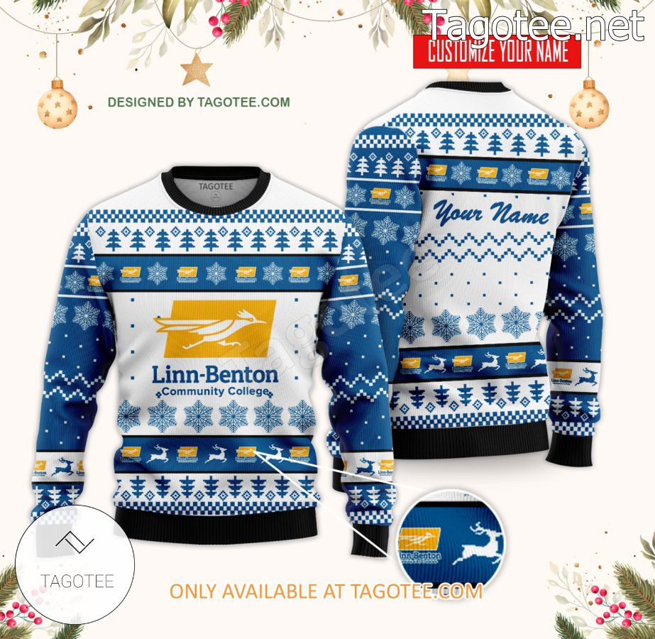 Linn Benton Community College Custom Ugly Christmas Sweater - BiShop