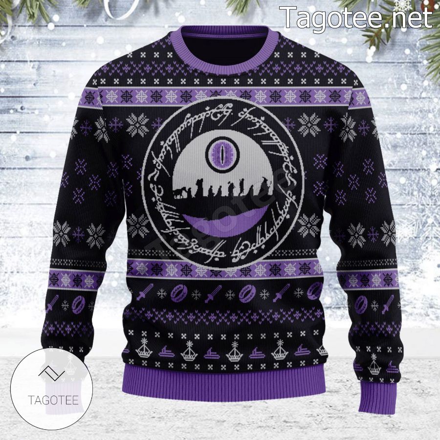 Lord Of The Rings Purple Snowflake Xmas Ugly Christmas Sweater