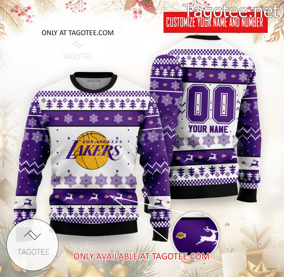 Los Angeles Lakers Basketball Custom Ugly Christmas Sweater - MiuShop