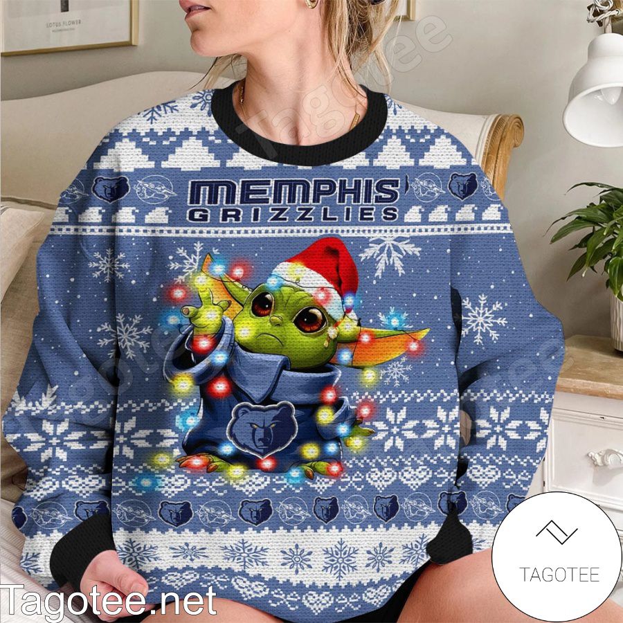 Memphis Grizzlies Baby Groot And Grinch NBA Ugly Christmas Sweater