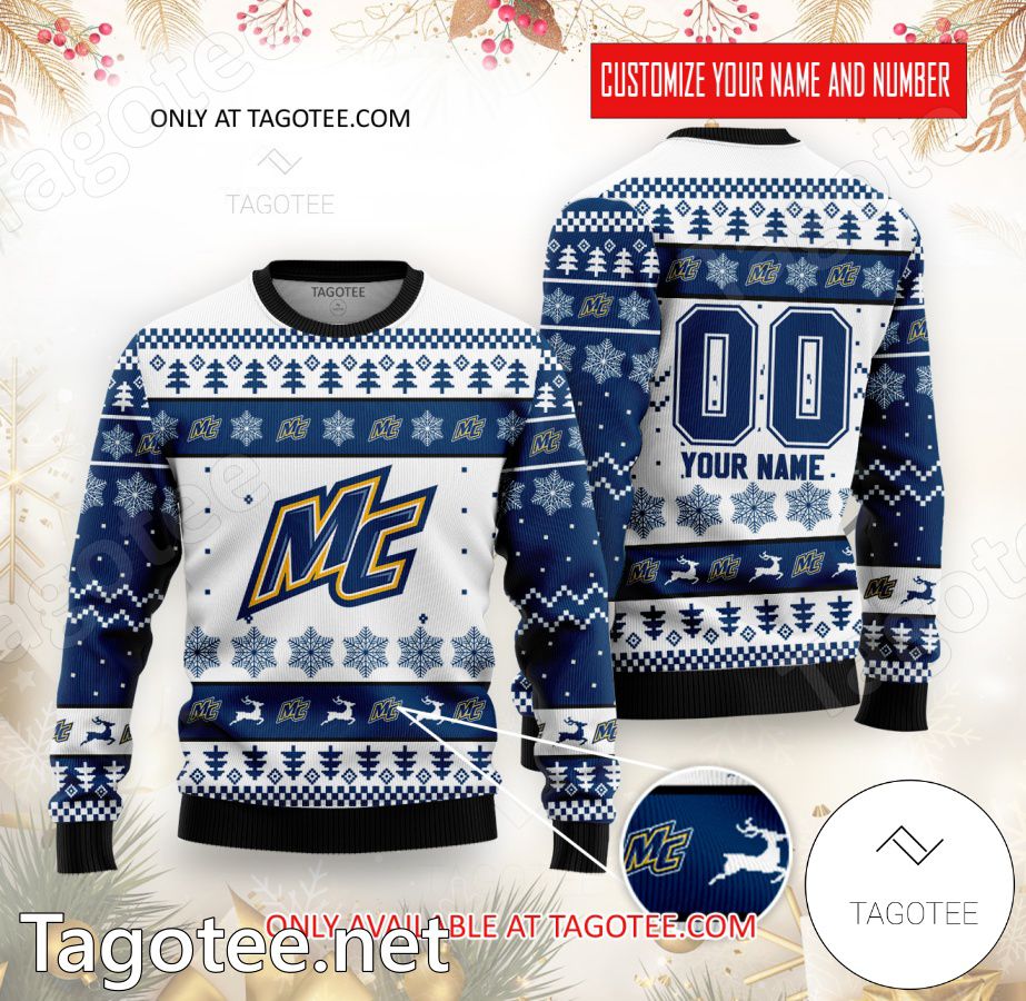 Merrimack Warriors Hockey Custom Ugly Christmas Sweater - BiShop
