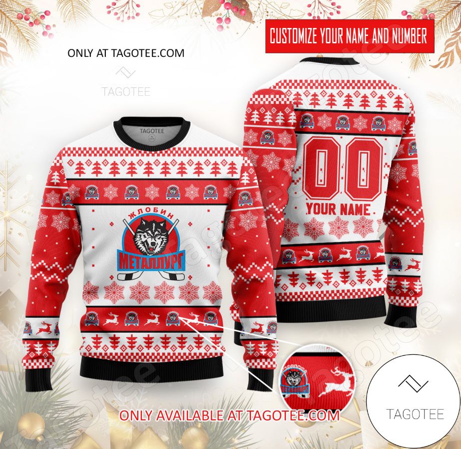 Metallurg Zhlobin Hockey Custom Ugly Christmas Sweater - EmonShop