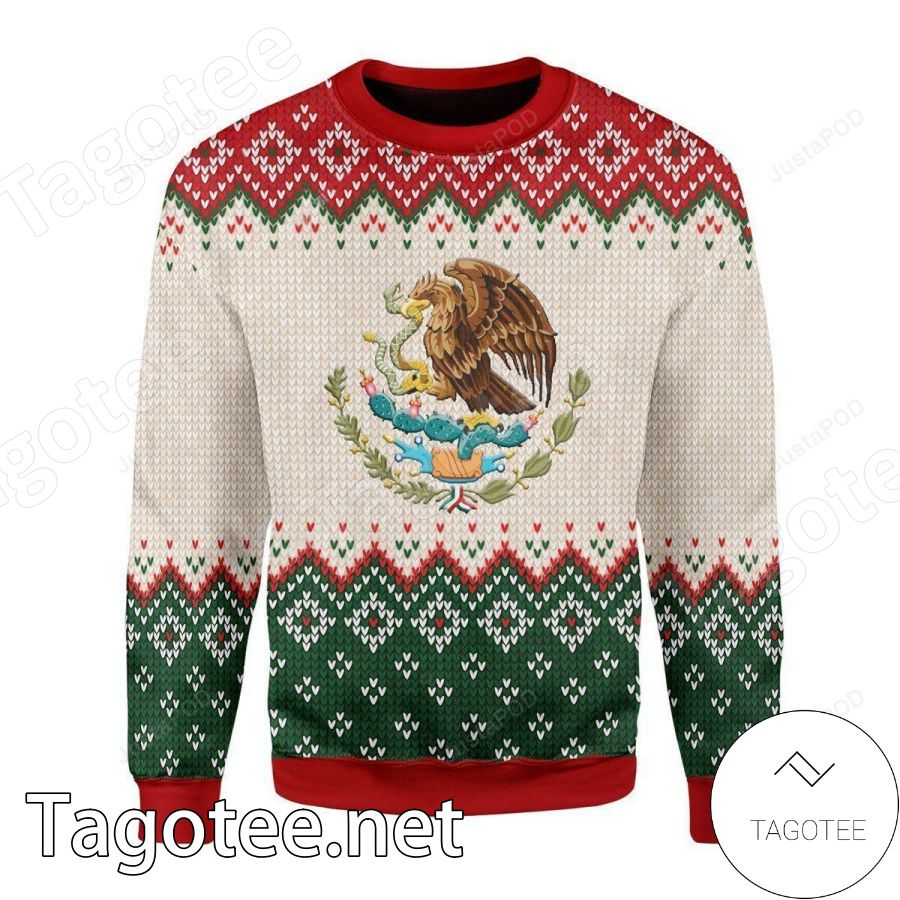Mexico Coat Of Arms Xmas Ugly Christmas Sweater