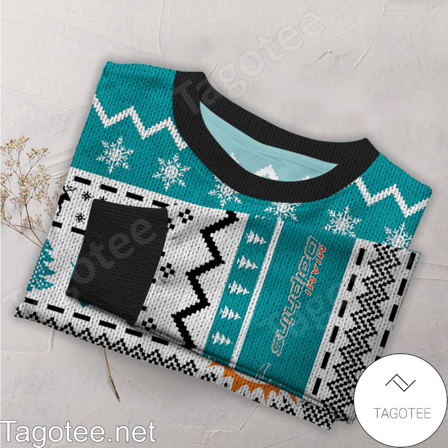 Miami Dolphins Christmas Pattern Ugly Christmas Sweater