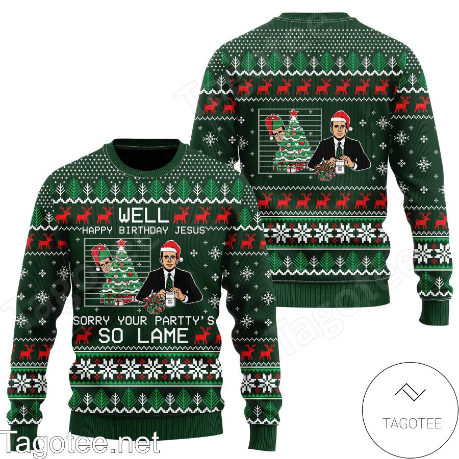 Michael Scott The Office Lame Party Ugly Christmas Sweater - Tagotee