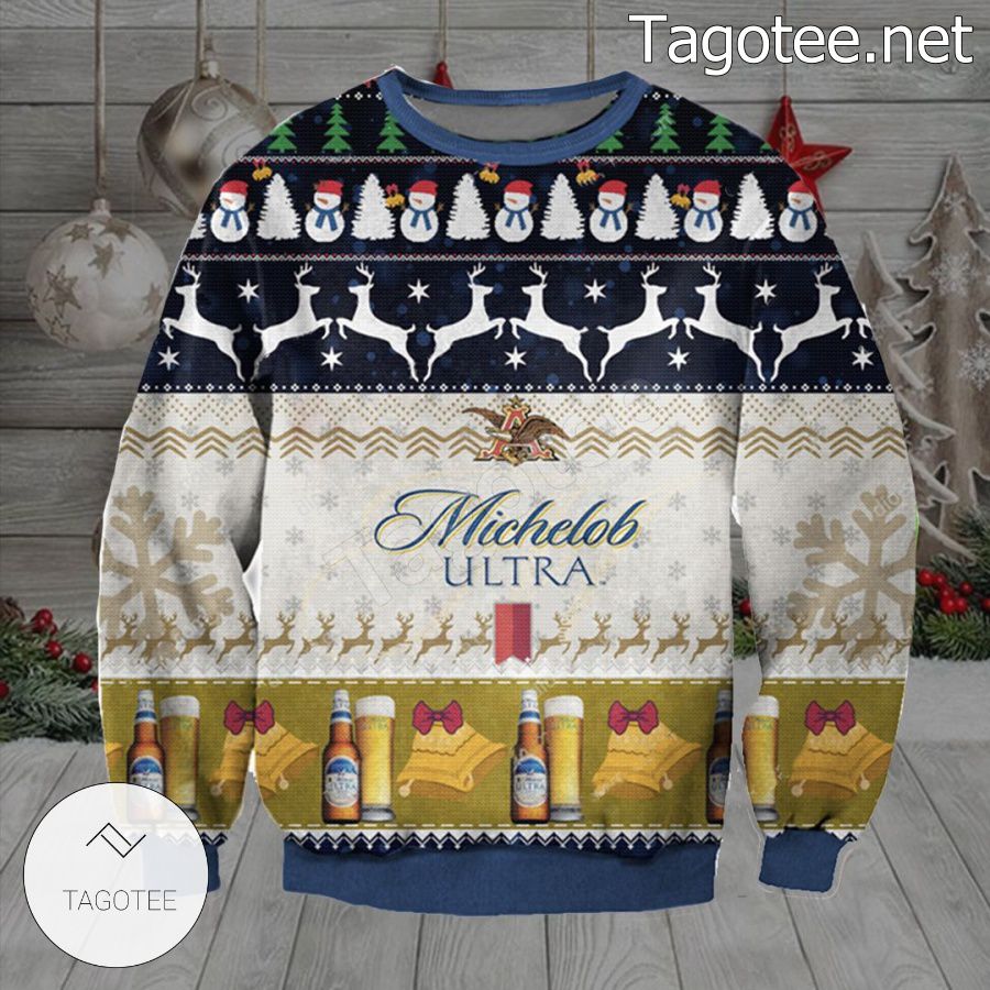 Michelob Ultra Beer Holiday Ugly Christmas Sweater
