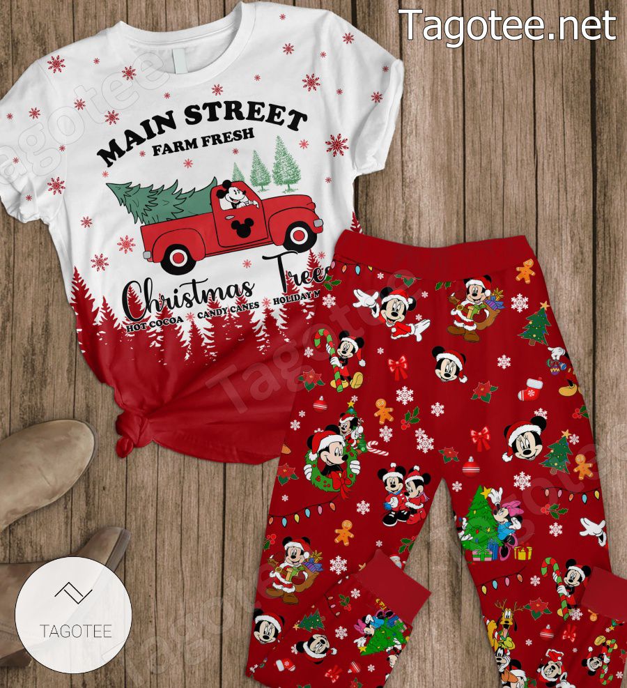 Mickey Main Street Christmas Trees Pajamas Set