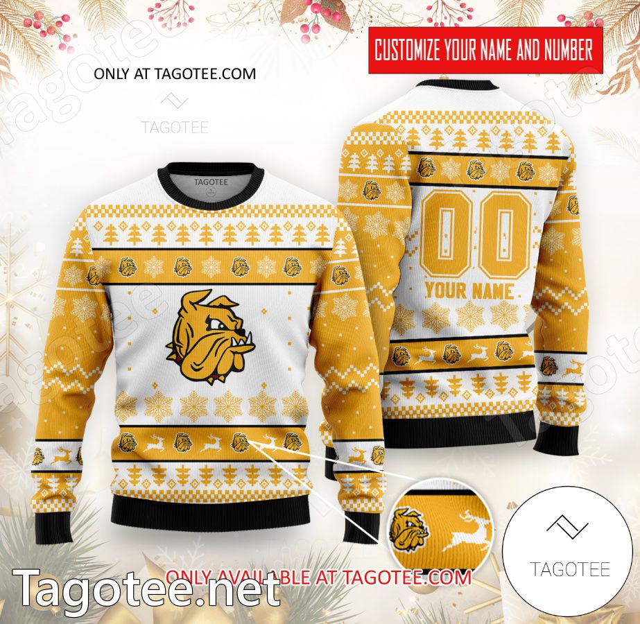Minnesota Duluth Bulldogs Hockey Custom Ugly Christmas Sweater - BiShop