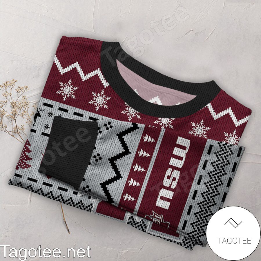 Mississippi State Bulldogs NCAA Football Knit Pattern Ugly Christmas Sweater a