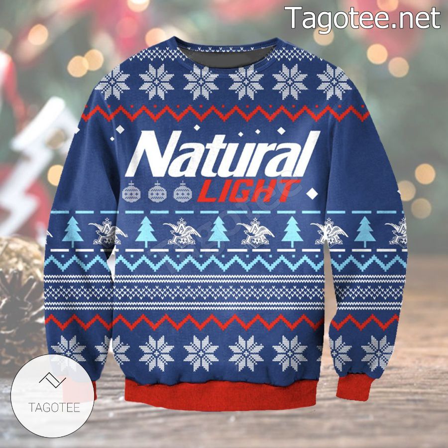Natural Light Blue Holiday Ugly Christmas Sweater
