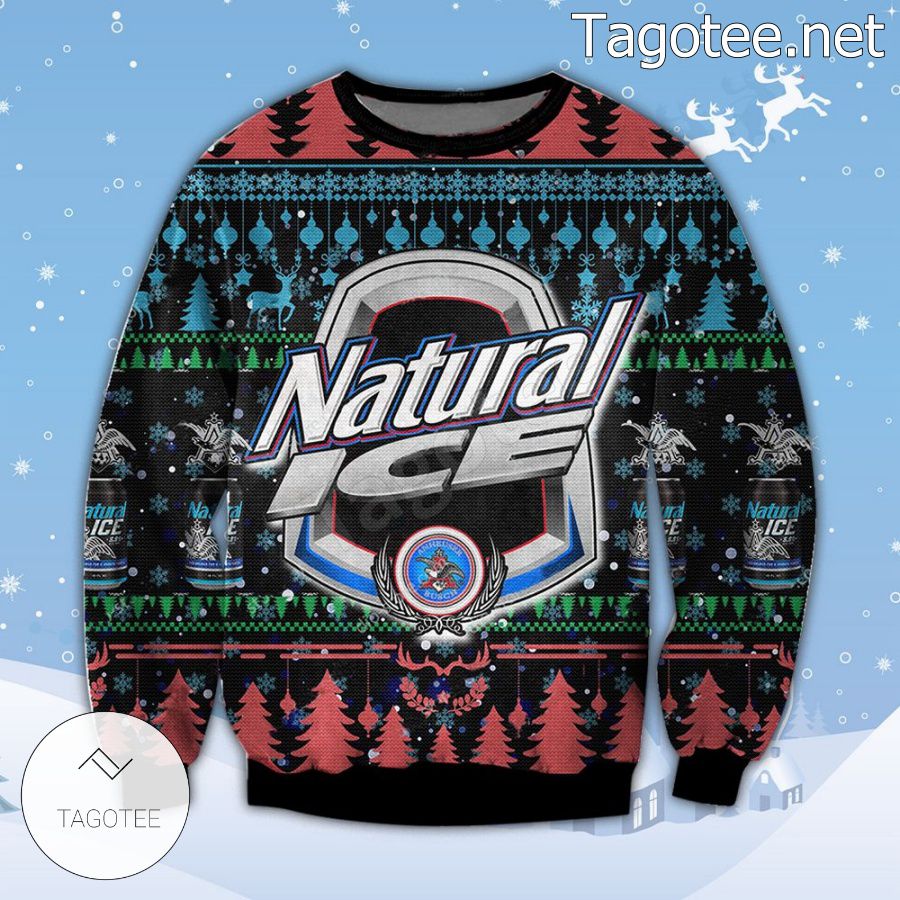 Natural Light Ice Beer Cans Natural Light Eagle Transparent Logo Holiday Ugly Christmas Sweater