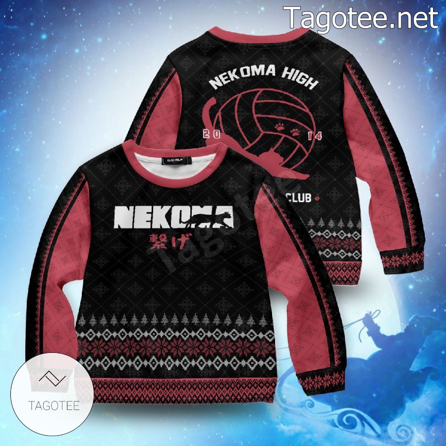 Nekoma High Volleyball Club Haikyuu Xmas Ugly Christmas Sweater Tagotee