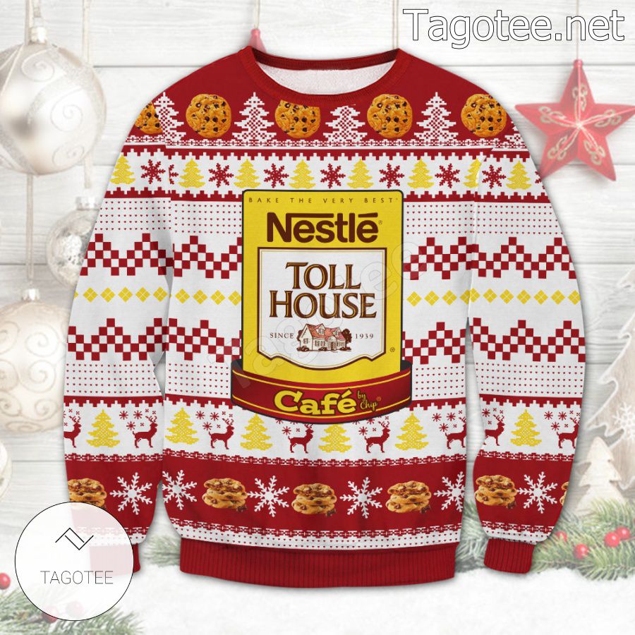 Nestle TOLL HOUSE Chocolate Chip Pan Cookie Bars Holiday Ugly Christmas Sweater