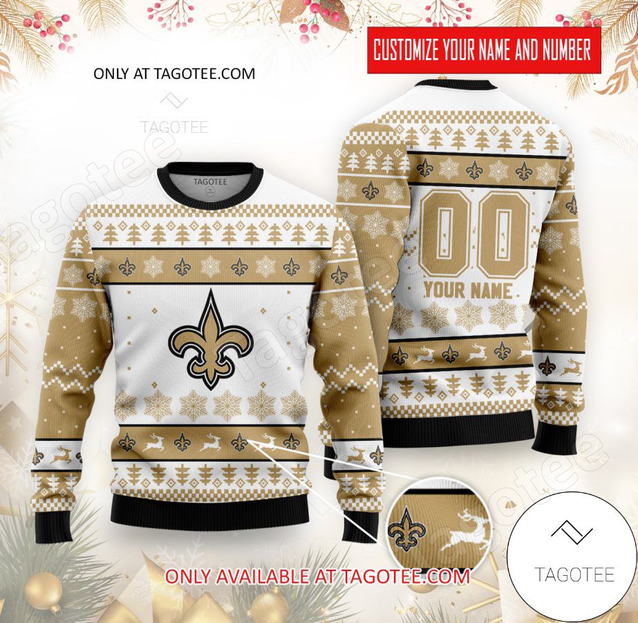 New Orleans Saints Custom Ugly Christmas Sweater - EmonShop
