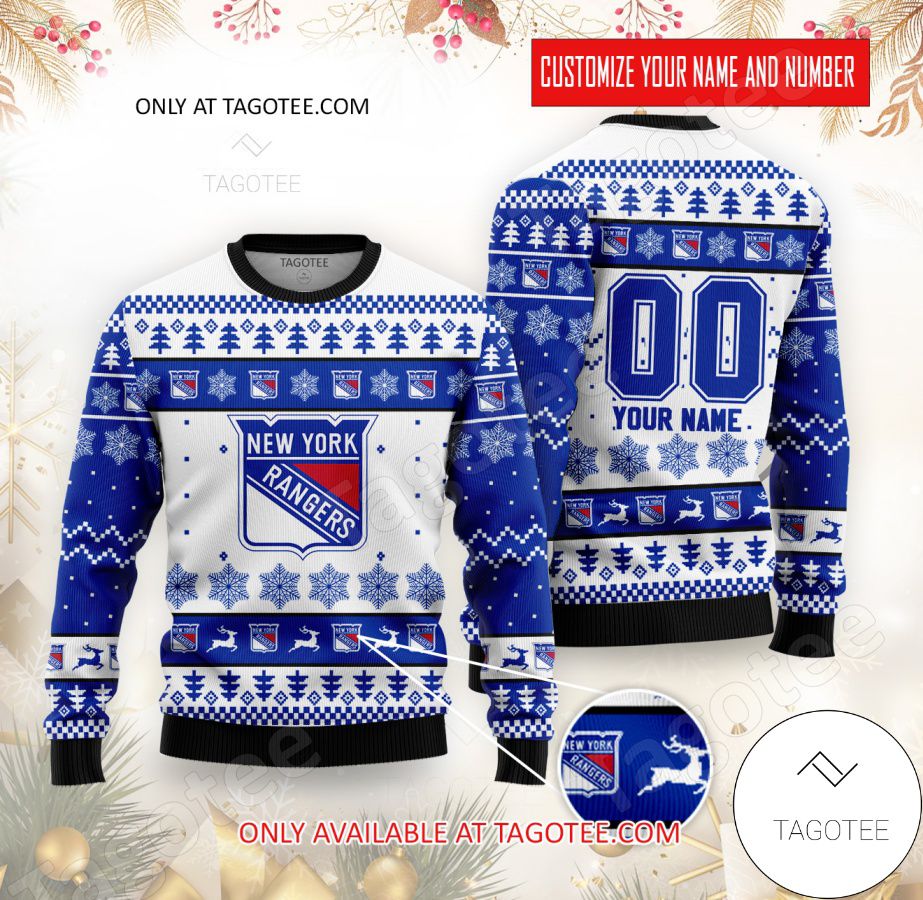 New York Rangers Hockey Custom Ugly Christmas Sweater - EmonShop