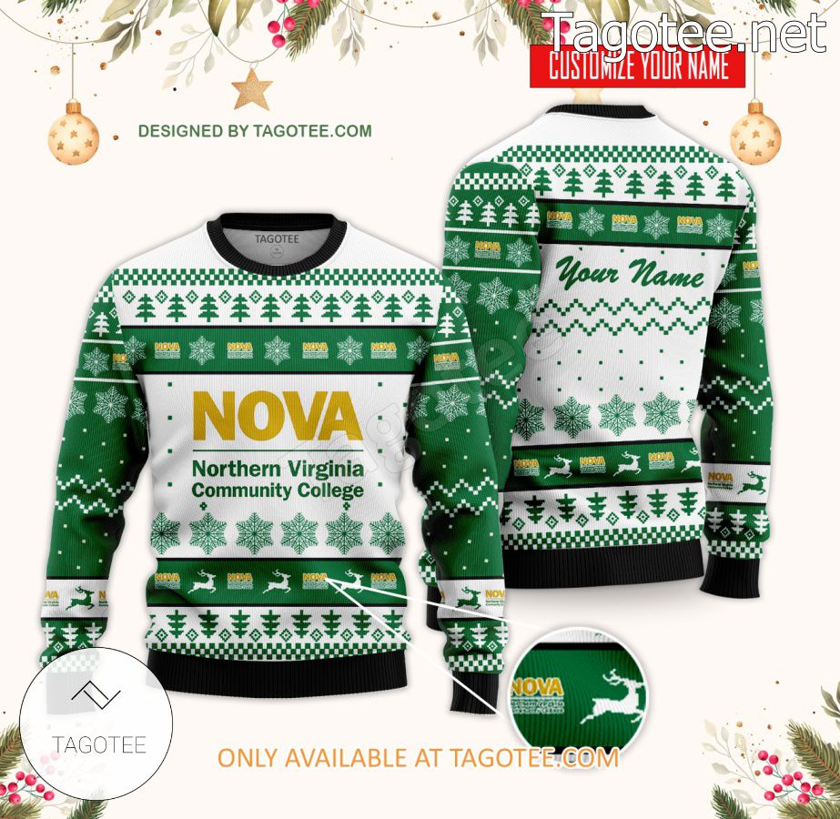 Northern Virginia Community College Custom Ugly Christmas Sweater - BiShop