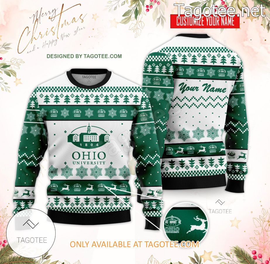 Ohio University Custom Ugly Christmas Sweater - BiShop