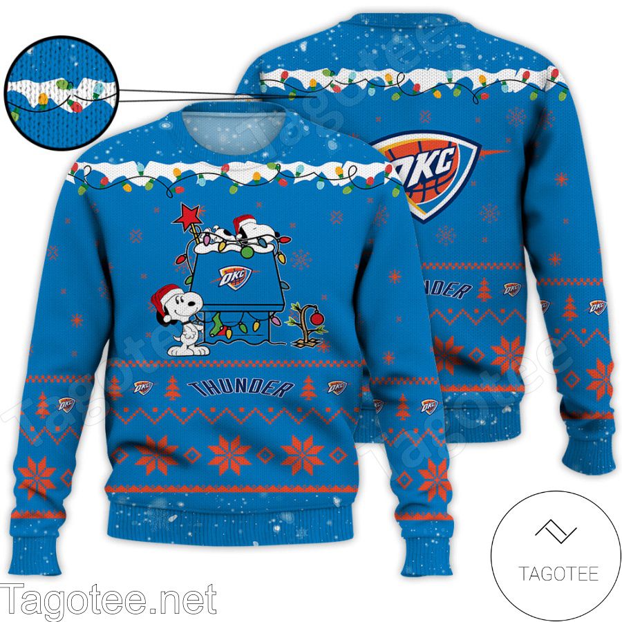 Oklahoma City Thunder Christmas Jumper Graphic Crew Sweatshirt - Mens