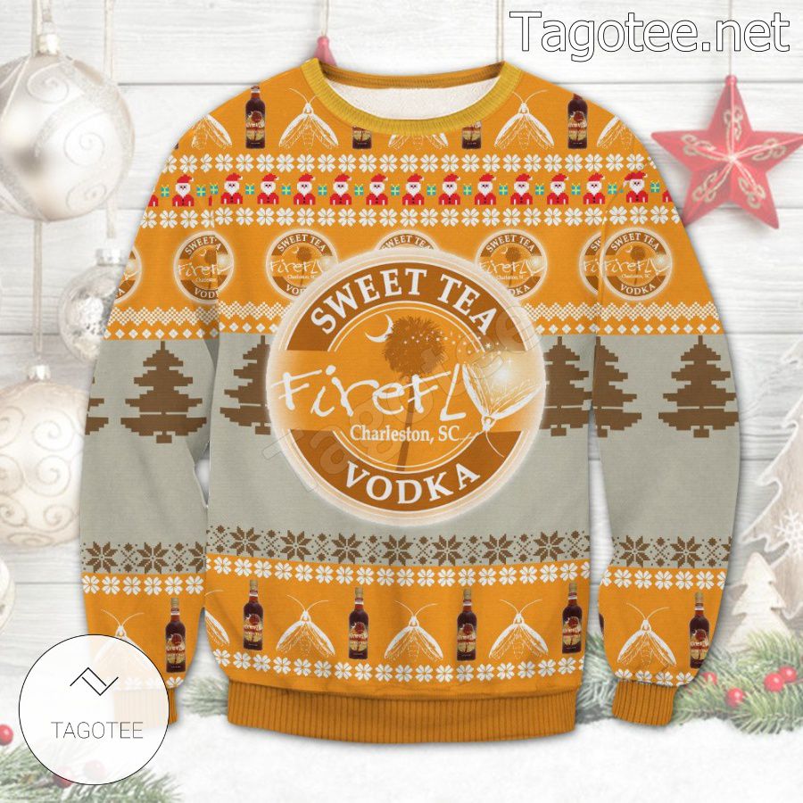 Original Firefly Sweet Tea Vodka Charleston SC Holiday Ugly Christmas Sweater