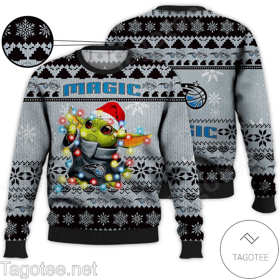 Orlando Magic Baby Yoda Star Wars NBA Ugly Christmas Sweater - Tagotee