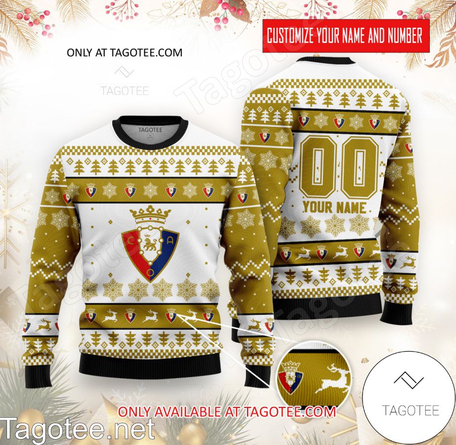 Osasuna Custom Ugly Christmas Sweater - BiShop
