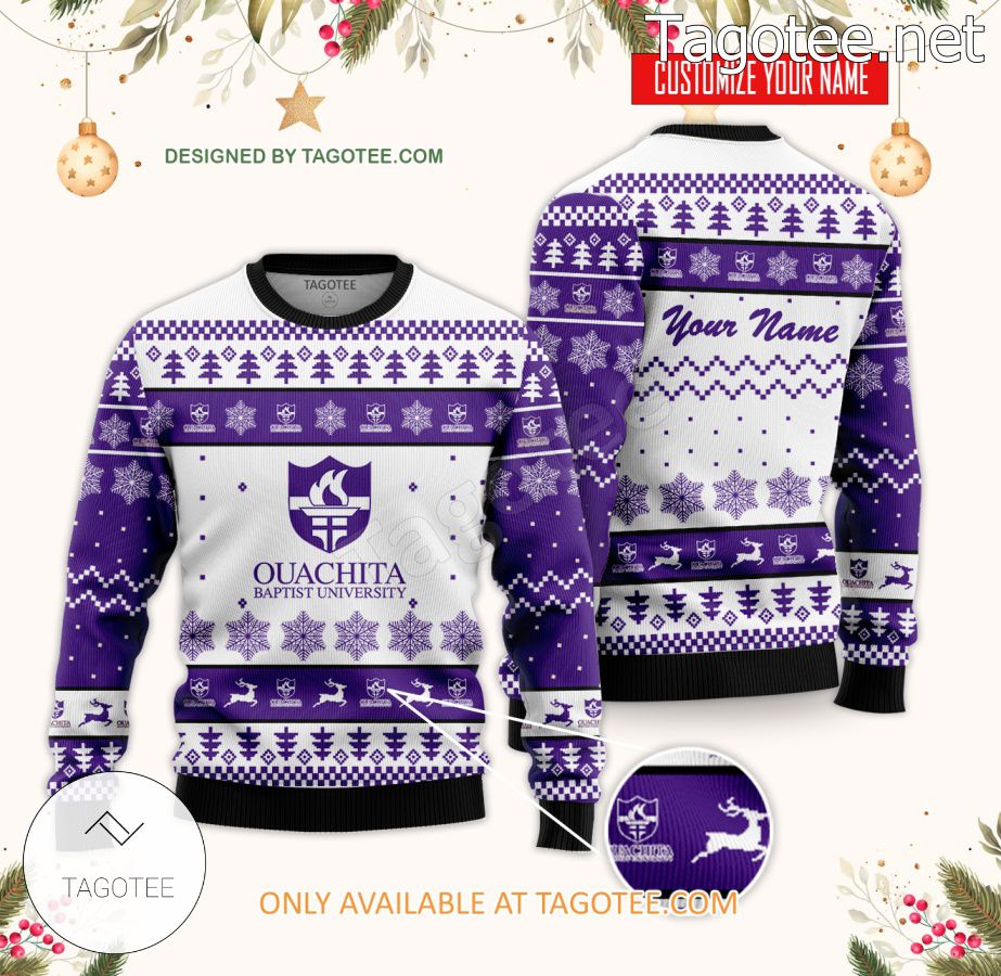 Ouachita Baptist University Custom Ugly Christmas Sweater - BiShop
